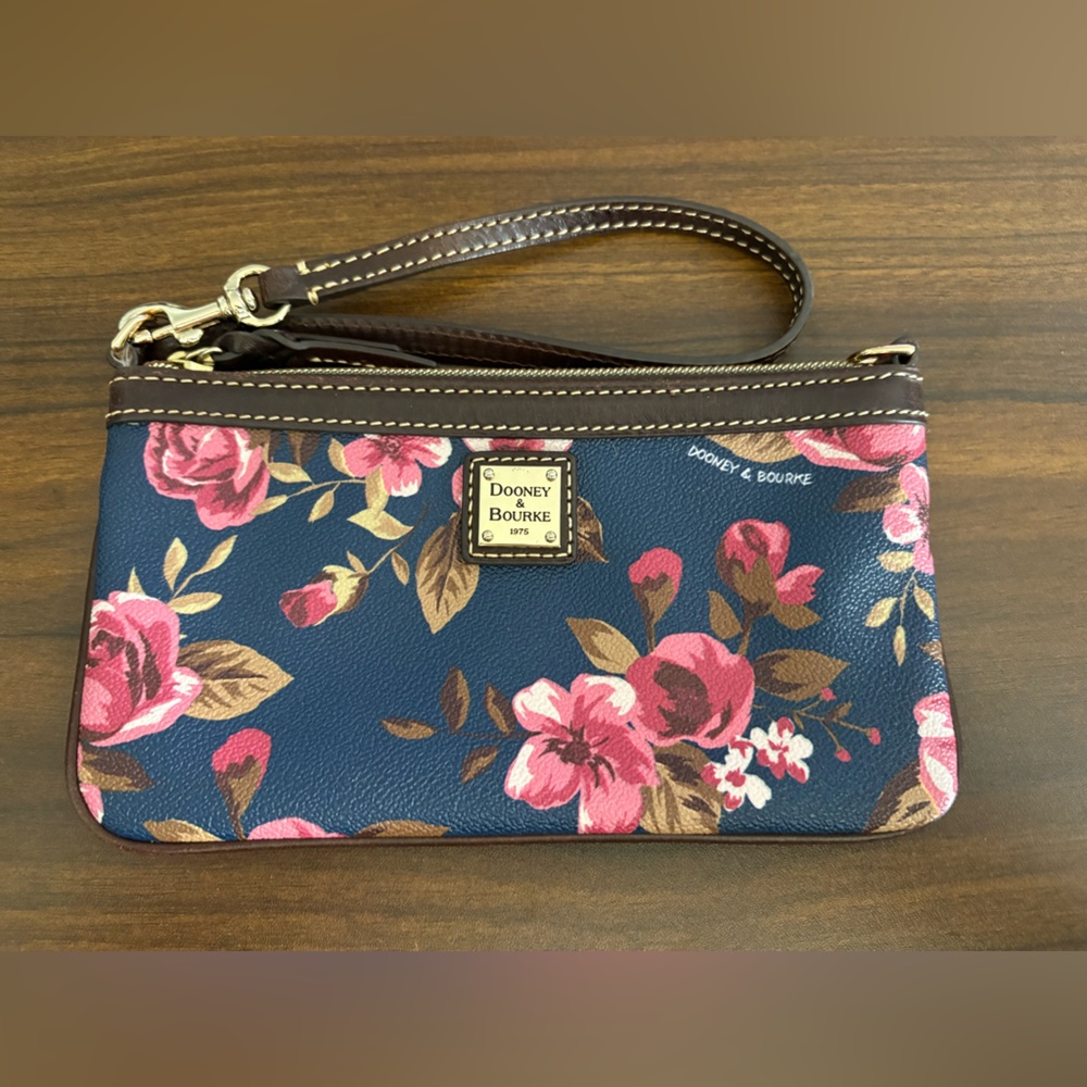 Dooney & Bourke Navy Floral Wristlet